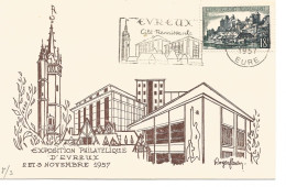 France Carte Maximun  Journée Du Timbre 1957 Evreux3 - 1950-1959