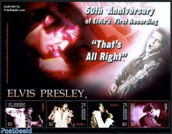 Saint Vincent 2004 Elvis Presley 4v M/s, Mint NH, Performance Art - Elvis Presley - Music - Popular Music - Elvis Presley