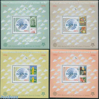 Azerbaijan 2005 50 Years Europa Stamps 4 S/s, Mint NH, History - Europa Hang-on Issues - Stamps On Stamps - Europäischer Gedanke