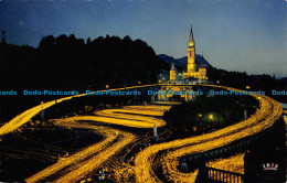 R055254 Lourdes. The Basilica Illuminated And The Torchlight Procession. Iris. P - Monde