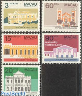 Macao 1984 Definitives, Buildings 5v, Mint NH, Religion - Various - Churches, Temples, Mosques, Synagogues - Police - .. - Nuovi