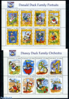Maldives 1995 60 Years Donald Duck 16v (2 M/s), Mint NH, Performance Art - Music - Art - Disney - Musik