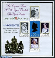 Maldives 1999 Queen Mother 4v M/s, Mint NH, History - Kings & Queens (Royalty) - Familles Royales