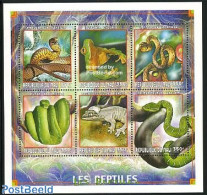 Mali 1999 Reptiles, Amphibians 6v M/s, Mint NH, Nature - Reptiles - Snakes - Mali (1959-...)