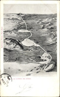 Landkarten CPA Suezkanal Ägypten, Le Canal, Kanal Aus Der Vogelschau - Other & Unclassified