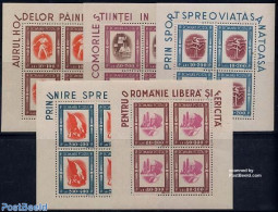 Romania 1946 Youth Organisation 5 S/s, Mint NH, Science - Sport - Education - Athletics - Sport (other And Mixed) - Unused Stamps