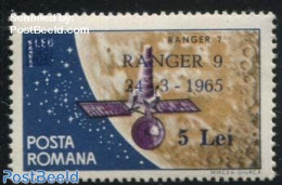 Romania 1965 Ranger 9 Overprint 1v, Mint NH, Transport - Space Exploration - Unused Stamps