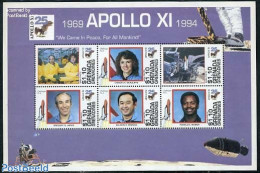 Grenada Grenadines 1994 25 Years Moonlanding 6v M/s, Mint NH, Transport - Space Exploration - Grenada (1974-...)