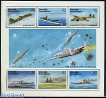 Grenada Grenadines 1995 End Of World War II In The Pacific 6v M/s, Mint NH, History - Transport - World War II - Aircr.. - 2. Weltkrieg