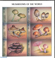 Grenada Grenadines 1997 Mushrooms 6v M/s, Mint NH, Nature - Mushrooms - Funghi