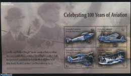 Grenada Grenadines 2003 100 Years Of Aviation 4v M/s, Mint NH, Transport - Aircraft & Aviation - Vliegtuigen