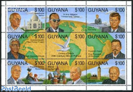 Guyana 1993 20th Century Politicians 9v M/s, Mint NH, History - American Presidents - Churchill - Germans - Nobel Priz.. - Sir Winston Churchill