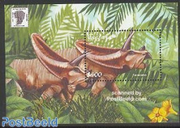 Guyana 2001 Torosaurus S/s, Mint NH, Nature - Prehistoric Animals - Préhistoriques