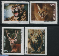 India 1976 Animal Protection 4v, Mint NH, Nature - Animals (others & Mixed) - Cat Family - Deer - Ungebraucht