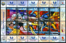 Venezuela 2011 Windows In Palace Of Justice 10v M/s, Mint NH, Various - Justice - Art - Stained Glass And Windows - Vetri & Vetrate