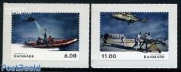 Denmark 2012 Norden 2v S-a, Mint NH, History - Transport - Europa Hang-on Issues - Helicopters - Ships And Boats - Nuevos