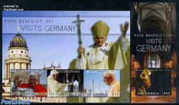 Gambia 2011 Pope Benedict XVI Visits Germany  3v M/s, Mint NH, History - Religion - Germans - Pope - Religion - Papi