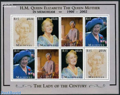 Maldives 2002 Queen Mother In Memoriam M/s, Mint NH, History - Kings & Queens (Royalty) - Königshäuser, Adel