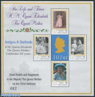 Antigua & Barbuda 2001 Queen Mother 4v M/s, Mint NH, History - Kings & Queens (Royalty) - Familles Royales