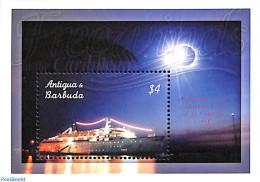Antigua & Barbuda 2001 Solar Eclipse S/s, Mint NH, Science - Transport - Astronomy - Ships And Boats - Astrologia