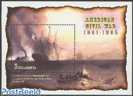 Antigua & Barbuda 2002 American Civil War S/s, Merrimack, Mint NH, History - Transport - Militarism - Ships And Boats - Militares