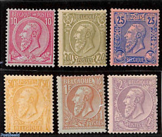 Belgium 1884 Definitives 6v, King Leopold I, Unused (hinged) - Ongebruikt