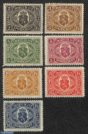 Belgium 1921 Railway Stamps 7v, Unused (hinged), History - Transport - Coat Of Arms - Railways - Nuovi