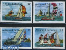 Barbuda 1988 Sailing Week 4v, Mint NH, Sport - Transport - Sailing - Ships And Boats - Zeilen