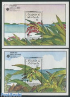 Barbuda 1990 Expo 90 2 S/S, Mint NH, Nature - Flowers & Plants - Barbuda (...-1981)