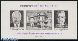 Monaco 1987 Stamp Bureau S/s Imperforated, Mint NH, History - Kings & Queens (Royalty) - Philately - Neufs
