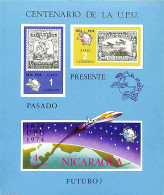 Nicaragua 1974 UPU S/s, No Perforation Printed, Mint NH, Stamps On Stamps - U.P.U. - Stamps On Stamps