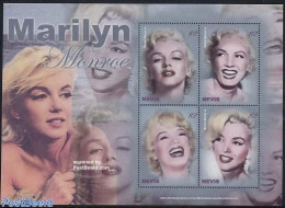 Nevis 2004 Marilyn Monroe 4v M/s, Mint NH, Performance Art - Marilyn Monroe - Movie Stars - Actors