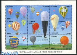 Uganda 1992 Balloons 9v M/s, Mint NH, Transport - Balloons - Montgolfier