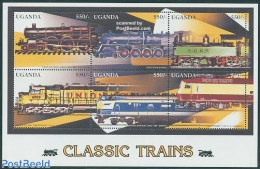 Uganda 1996 Locomotives 6v M/s, Mint NH, Transport - Railways - Trains