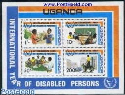 Uganda 1981 Int. Year Of Disabled People S/s, Mint NH, Health - Nature - Science - Transport - Disabled Persons - Int... - Behinderungen