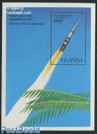 Uganda 1989 Moonlanding S/s, Saturn V Rocket, Mint NH, Transport - Space Exploration - Other & Unclassified