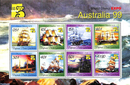 Papua New Guinea 1999 Australia 99 8v M/s, Mint NH, Transport - Philately - Ships And Boats - Schiffe