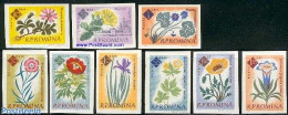 Romania 1961 Botanic Garden 9v Imperforated, Mint NH, Nature - Flowers & Plants - Unused Stamps
