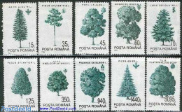 Romania 1994 Trees 10v, With WM, Mint NH, Nature - Trees & Forests - Ongebruikt