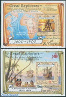 Saint Vincent & The Grenadines 1988 Explorers 2 S/s, Mint NH, History - Transport - Various - Explorers - Ships And Bo.. - Onderzoekers