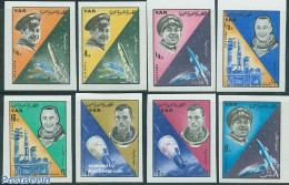 Yemen, Arab Republic 1965 Manned Space Flights 8v Imperforated, Mint NH, Transport - Space Exploration - Other & Unclassified