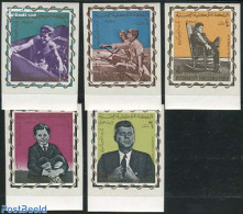 Yemen, Kingdom 1965 Kennedy 5v Imperforated., Mint NH, History - American Presidents - Other & Unclassified