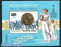 Hungary 1980 Olympic Games S/s (with Extra Text), Mint NH, Sport - Olympic Games - Nuevos
