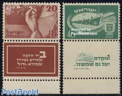 Israel 1950 Independence 2v, Mint NH, Transport - Ships And Boats - Ongebruikt (met Tabs)