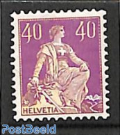 Switzerland 1908 40c, Purple/Yellow, Stamp Out Of Set, Unused (hinged) - Nuovi