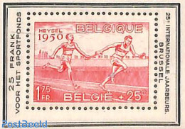 Belgium 1950 Eur. Athletics S/s (small With Dutch Text), Unused (hinged), History - Sport - Europa Hang-on Issues - At.. - Nuevos