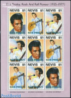 Nevis 1993 Elvis Presley M/s, Mint NH, Performance Art - Elvis Presley - Music - Popular Music - Elvis Presley