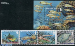Ascension 2012 Reef Fish 4v + S/s, Mint NH, Nature - Fish - Poissons