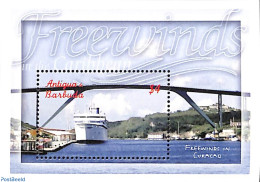 Antigua & Barbuda 2001 Freewinds In Curacao S/s, Mint NH, Transport - Ships And Boats - Art - Bridges And Tunnels - Ships