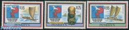 Penrhyn 1992 South Pacific Art Festival 3v, Mint NH, Nature - Transport - Birds - Ships And Boats - Ships